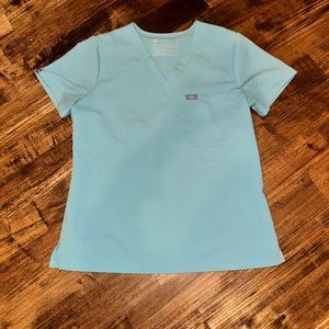 Figs Catarina scrub top XSP seaglass